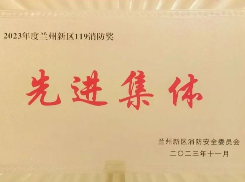 beat365正版唯一官网荣获2023年度兰州新区“119消防奖先进集体”称号